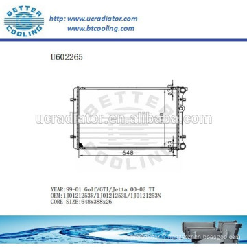 Radiateur en aluminium pour VOLKSWAGEN Golf/GTI/JETTA 00-02 1J0121253R/1J0121253L/1J0121253N